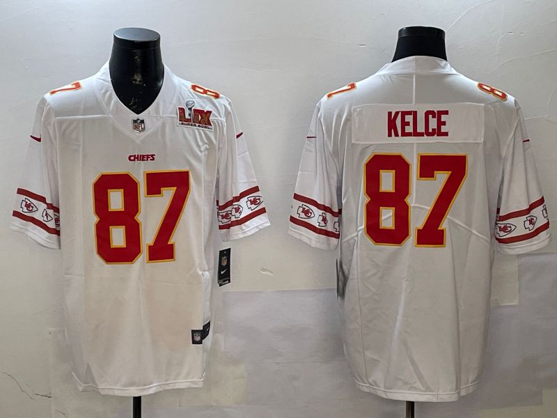 Men Kansas City Chiefs #87 Kelce White 2025 Nike Vapor Limited NFL Jersey style 2093->kansas city chiefs->NFL Jersey